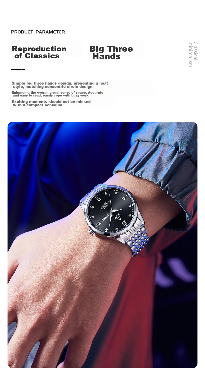 PEAK Zhuoyue Series Top Ten Brand Watches for Men, Mechanical Style Sports Watch with Luminous Dial, Water-Resistant Student Wristwatch from England 7