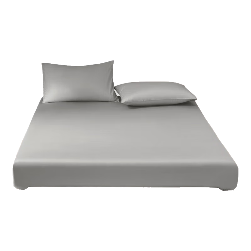 LUOLAI Home Textiles 120-Count Pima Cotton Pure Cotton Fitted Sheet Single Piece Gray 120*200*28