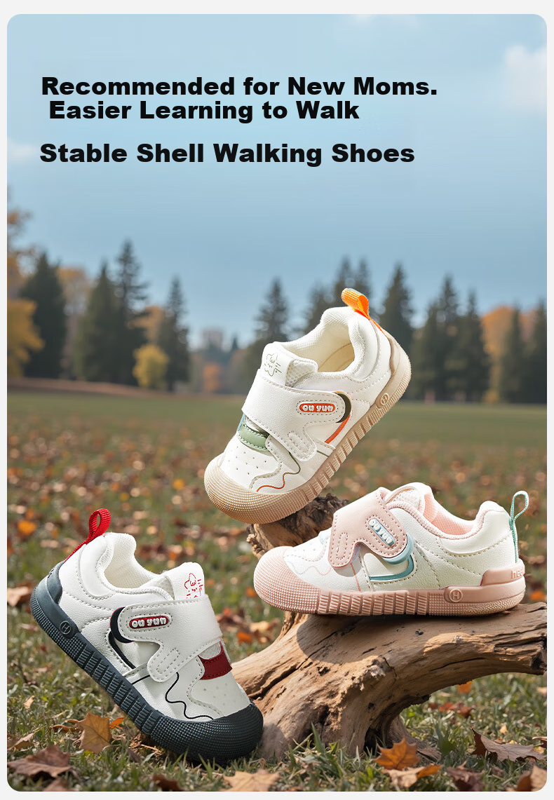 OUYUN Baby Walking Shoes, Toddler Non-Slip Functional Shoes for Boys And Girls, Spring And Autumn Children's Footwear, Gray, Size 18 1