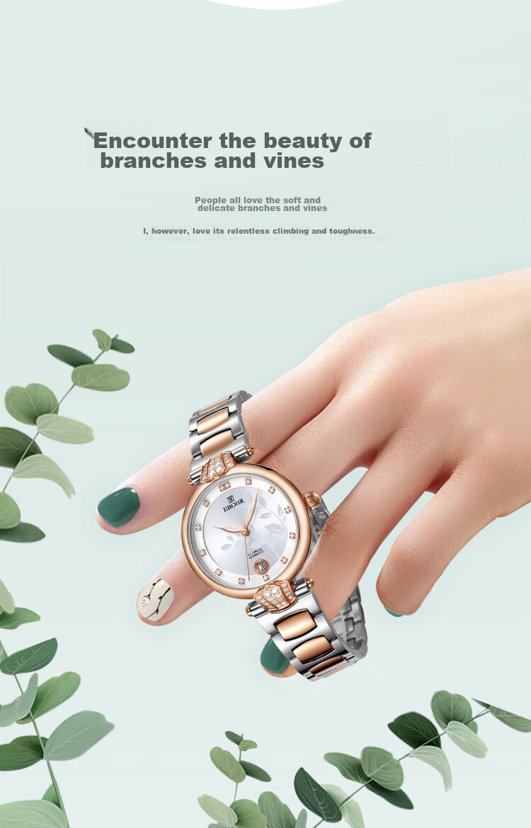 EBOHR Women's Watch, Butterfly Love Alice Birthday Valentine's Day Gift Ladies Mechanical Gift Box 36080328 5