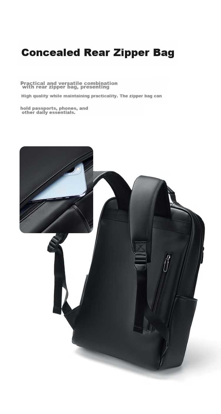 GOLF Backpack for Men, Soft Leather 15.6-Inch Laptop Bag, Large Capacity Commuter Business Travel Bag, Student Schoolbag for Wome 11