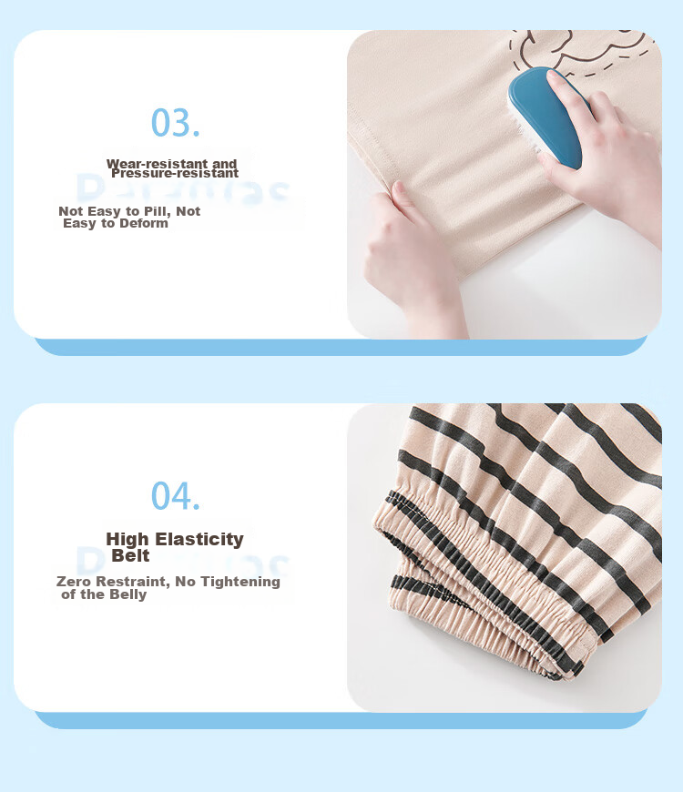 Nanjiren [Clearance Sale] Children's Pajamas for Boys, Summer Thin Cotton Sleepwear Set, for Older Kids 17