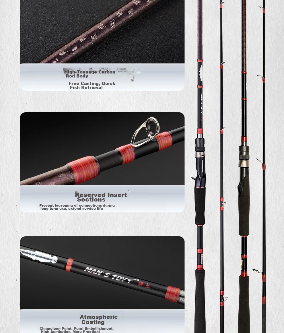 CRONY XH Ultra-Light And Ultra-Hard Fishing Rod, 2.21m Hantu Gun Handle Light Reel Rod-S732XH Straight Handle 5