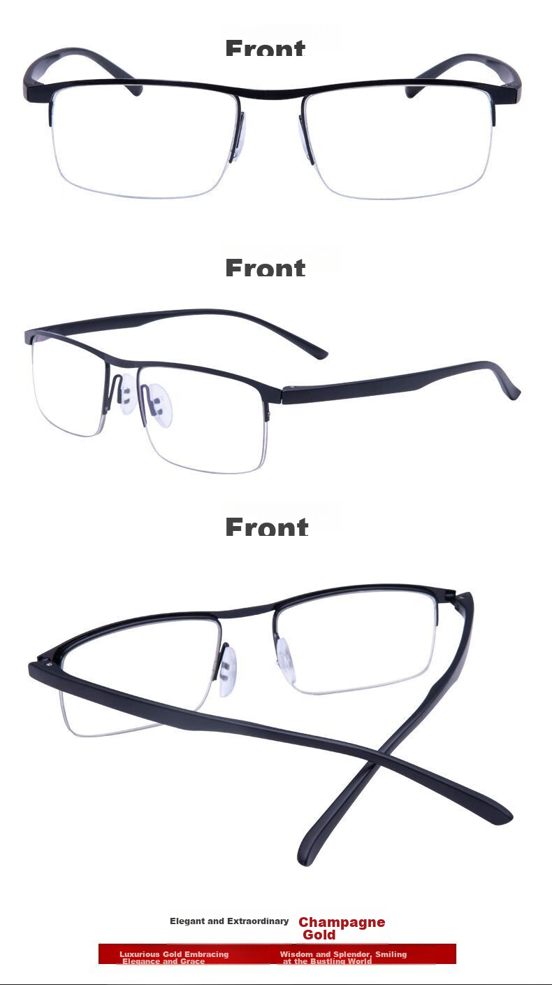 LESCA LUNETIER German Technology Automatic Zoom Reading Glasses for Men, Smart Bifocal Imported Anti-Blue Light Semi-Rimless Reading Glasses for Elderly Wome 14