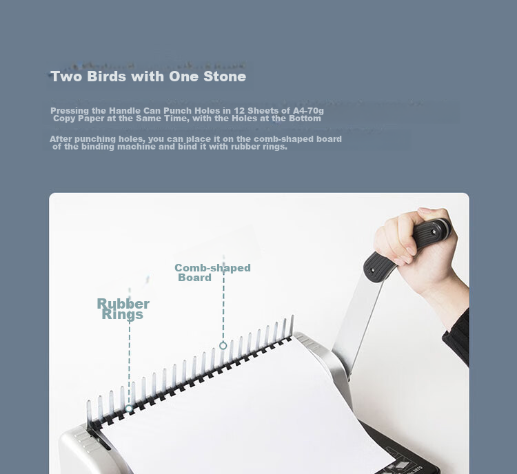 Deli Low-Force Ring/Buckle Binding Machine, 21-Hole Document File Tender Punched Machine/puncher, 3870N [Please Check for Free Gifts after Placing Order] 10