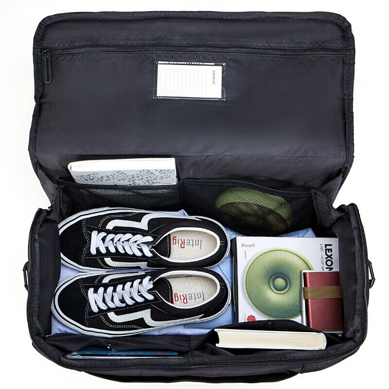 LEXON Travel Bag, Men's Handheld Large Capacity, Short-Trip Business Trip, Tourism Luggage Bag, Wet And Dry Separation with Shoe Compartment, Black