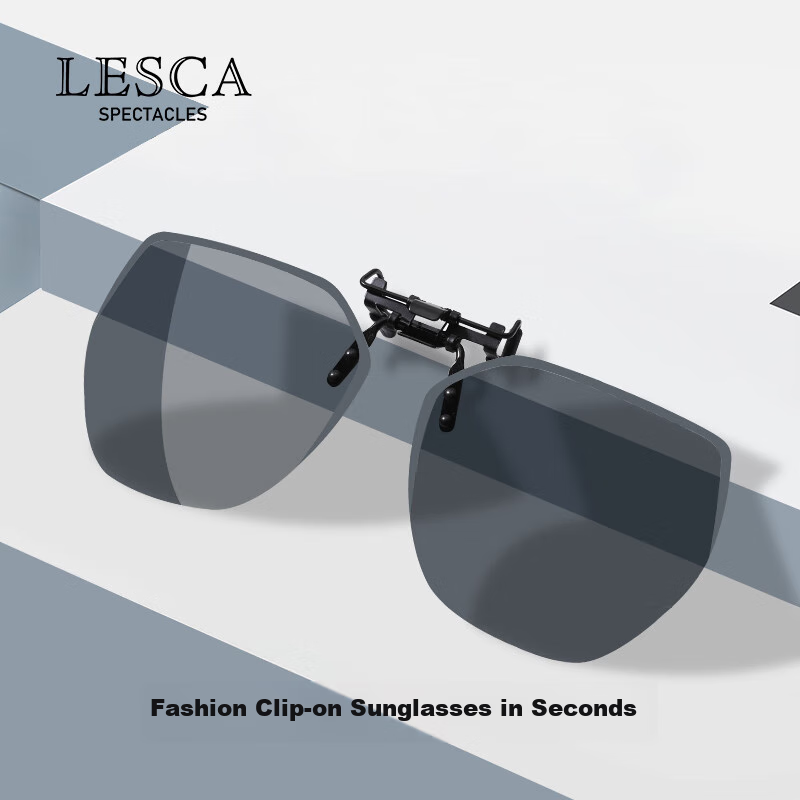 LESCA LUNETIER Myopia Sunglasses Clip for Men, Driving-Specific Polarized UV Protection for Women, High-Definition Photochromic Clip (Photochromic Version)