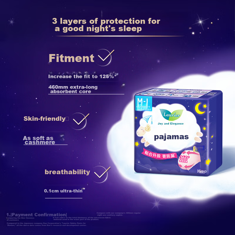 Laurier Kao Menstrual Pads Breathable M-L Size 4 Pieces Sleep Pants Night Pants Panty-Style Sanitary Napkins Menstrual Pads Sold by JD