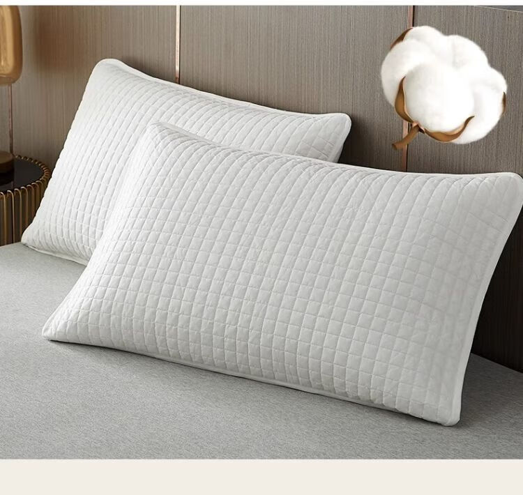Wuyinliangpin Cotton Pillowcase Protective Cover, Home Use Dirt-Proof Pillowcase, One Pair, 48*74cm, Gray 1
