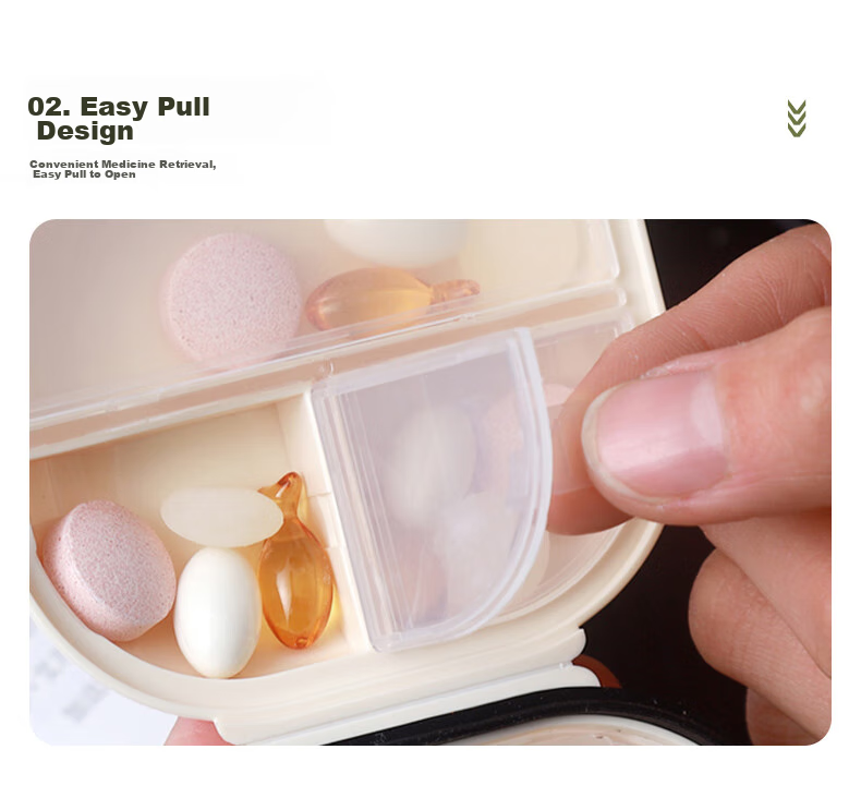 Baicaoyuan Portable Pill Organizer, Weekly Dosing Box, Seven-Day Travel Pill Dispenser, Personal Medicine Container, Sealed Moisture-Proof Large Capacity 20