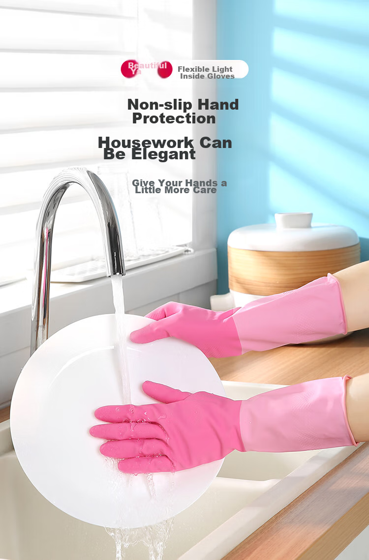 MARYYA Household Gloves, 1 Pair, Large Size, 30cm Extended, Thickened, Durable, Waterproof, Non-Slip, Latex Leather, for Dishwashing And Kitchen Cleaning 1