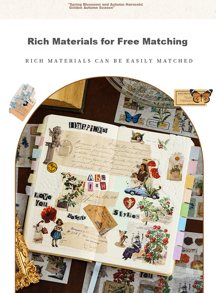 Yuhe Segmented Planner Tape Stickers, Landscape Decorative Stickers And Paper Journal Materials DIY Gift for Girls Children's Day Present, 4 Styles in Total 24 Pieces 4269 5