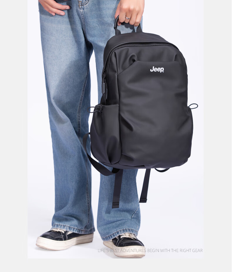 JEEP Men's Travel Backpack 15-inch Laptop Student School Bag Water-Resistant PU Business Commuter Unisex Backpack 3