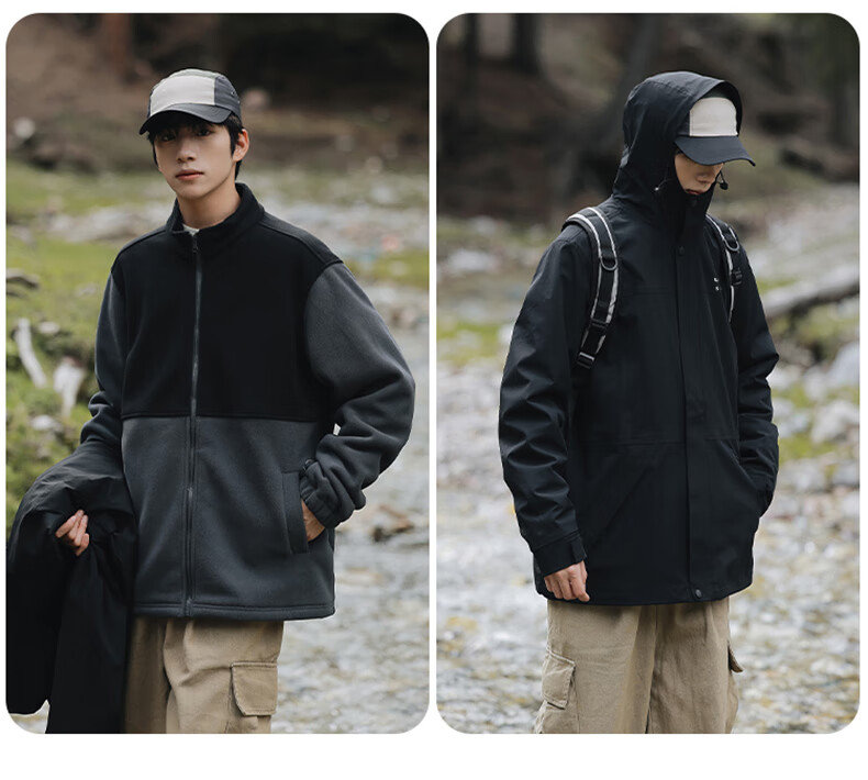 JEEP SPIRIT Men's Autumn Winter 3-in-1 Outdoor Jacket Warm Windproof Mountaineering Coat 2