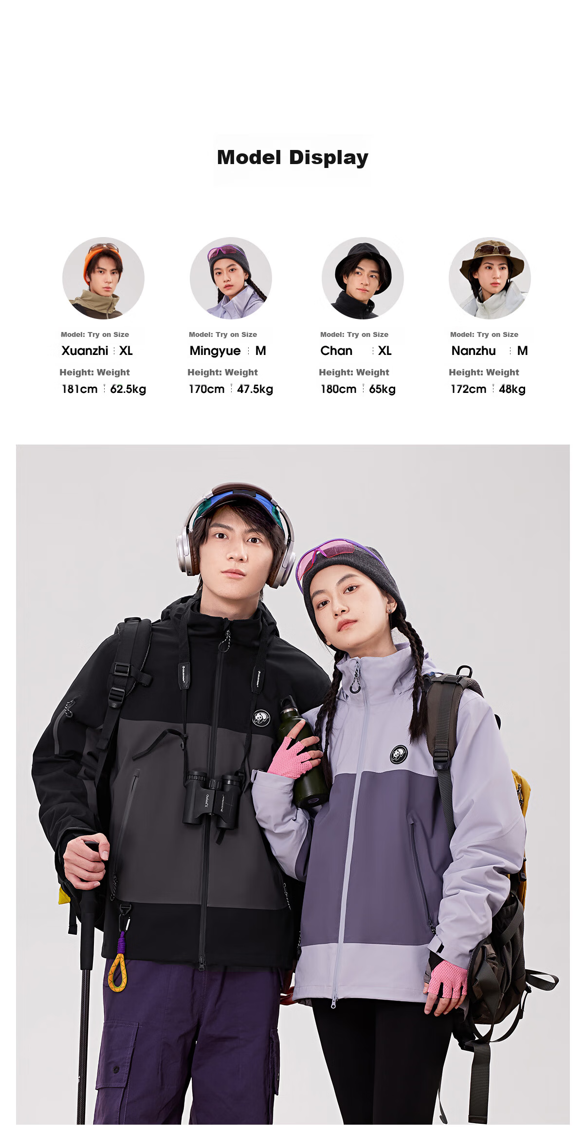 Xiongmao [China Xiongmao SE] Three-In Windproof And Waterproof Jacket for Men, Autumn And Winter Hooded Mountaineering Coat for Women 1613, M 20