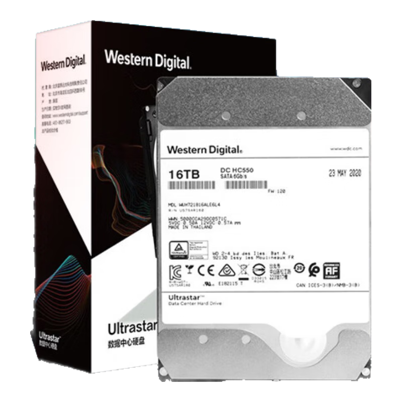 Western Digital (WD) 16TB Enterprise-Grade Helium Mechanical Hard Drive HC550 SATA 7200 RPM 512MB CMR Vertical Server Hard Drive 3.5-Inch WUH721816ALE6L4