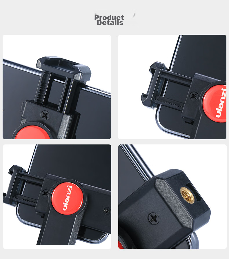 Ulanzi ST-14 Iron Man 3 Metal Phone Clamp for Horizontal, Vertical, Oblique And Overhead Shooting, Hot Shoe Mount for Universal Photography, Vlog, Short Video Selfie And Live Streaming, Desktop Gimbal Stand 7