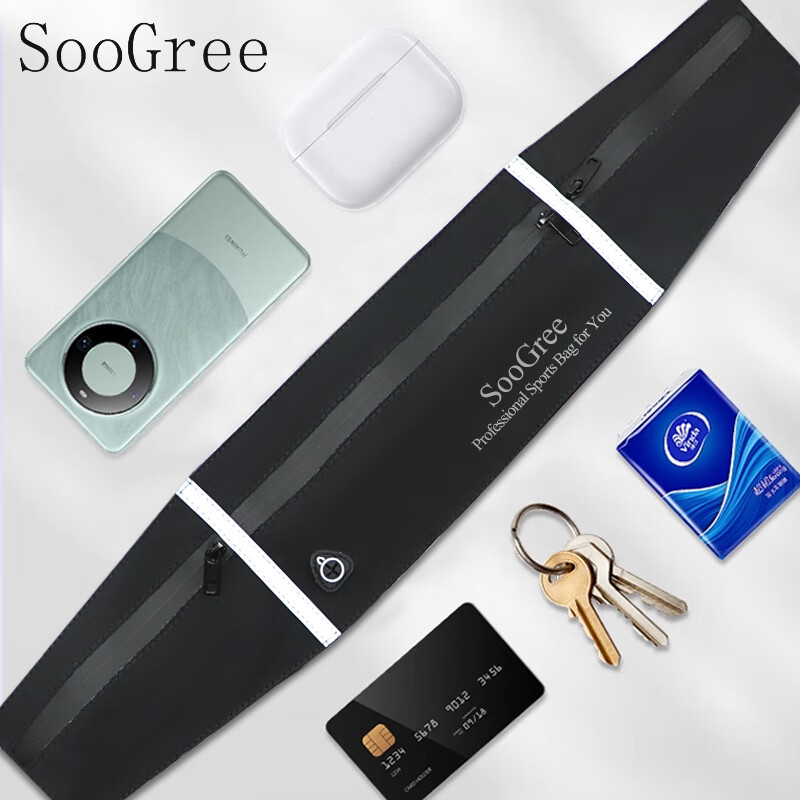 Спортивная сумка-пояс SooGree для бега, мужская и женская, большая емкость, многофункциональная, водонепроницаемая, регулируемый пояс