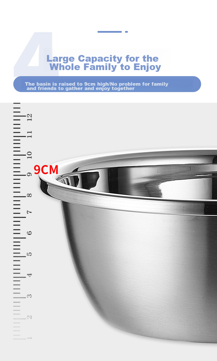 MAXCOOK 304 Stainless Steel Vegetable Washing Basin, Large Seasoning Basin And Dough Mixing Basin Set, Medium-Sized Three-Piece Set MCWA957 5