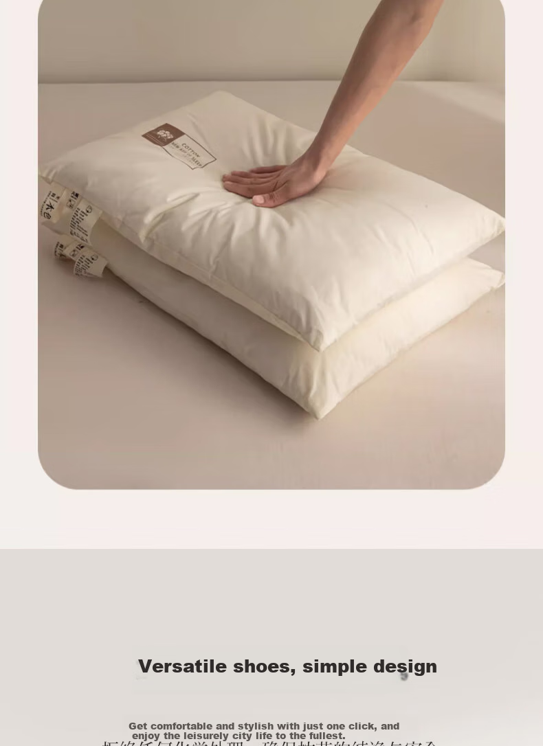 Hodo All-Cotton Pillow, Cervical Pillow for Adults, Sleeping Pillow, Hotel Pillow, Neck Support Pillow, 48*74cm Low Pillow, One Piece 5