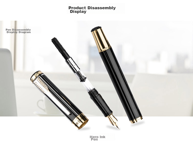 HERO Fountain Pen/signature Pen 7006, Student Office Calligraphy Practice Fountain Pen, Business Gift, EF Nib, Red 7