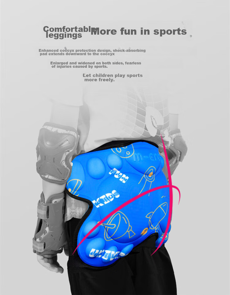 Micro Maiguo Children's Protective Padded Anti-Fall Pants for Roller Skating, Figure Skating, Skiing, And Ice Skating with Buttock Pads, Protective Bear Pattern, Pink, Size S 7