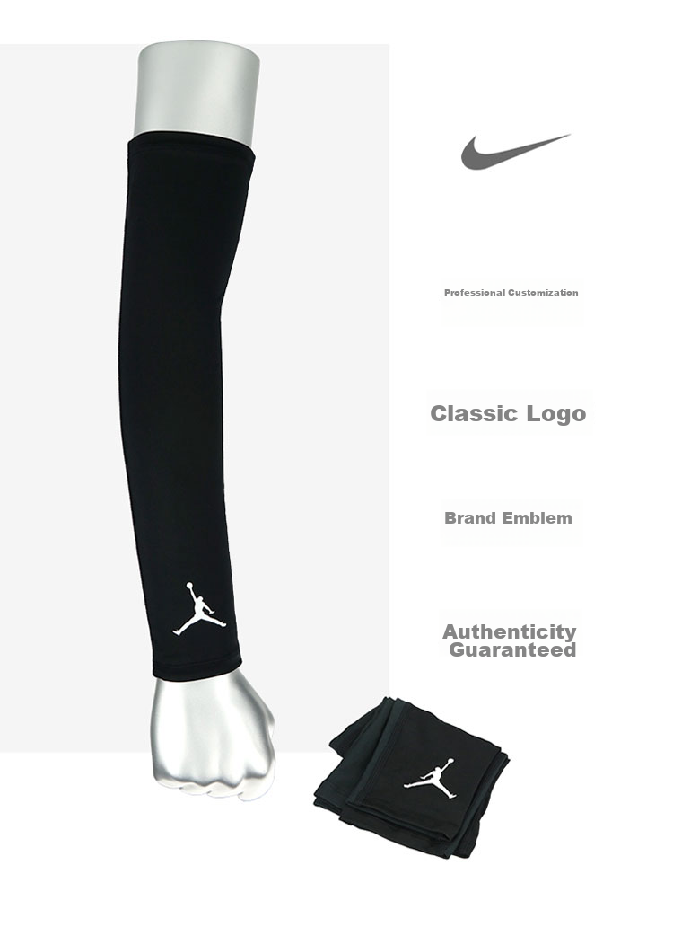 NIKE AJ Arm Sleeves, Sun Protection for Men And Women, Thin Arm Covers, Breathable Cycling Training Running Sleeves, JKS04101 White, 2 Pieces, LX 9