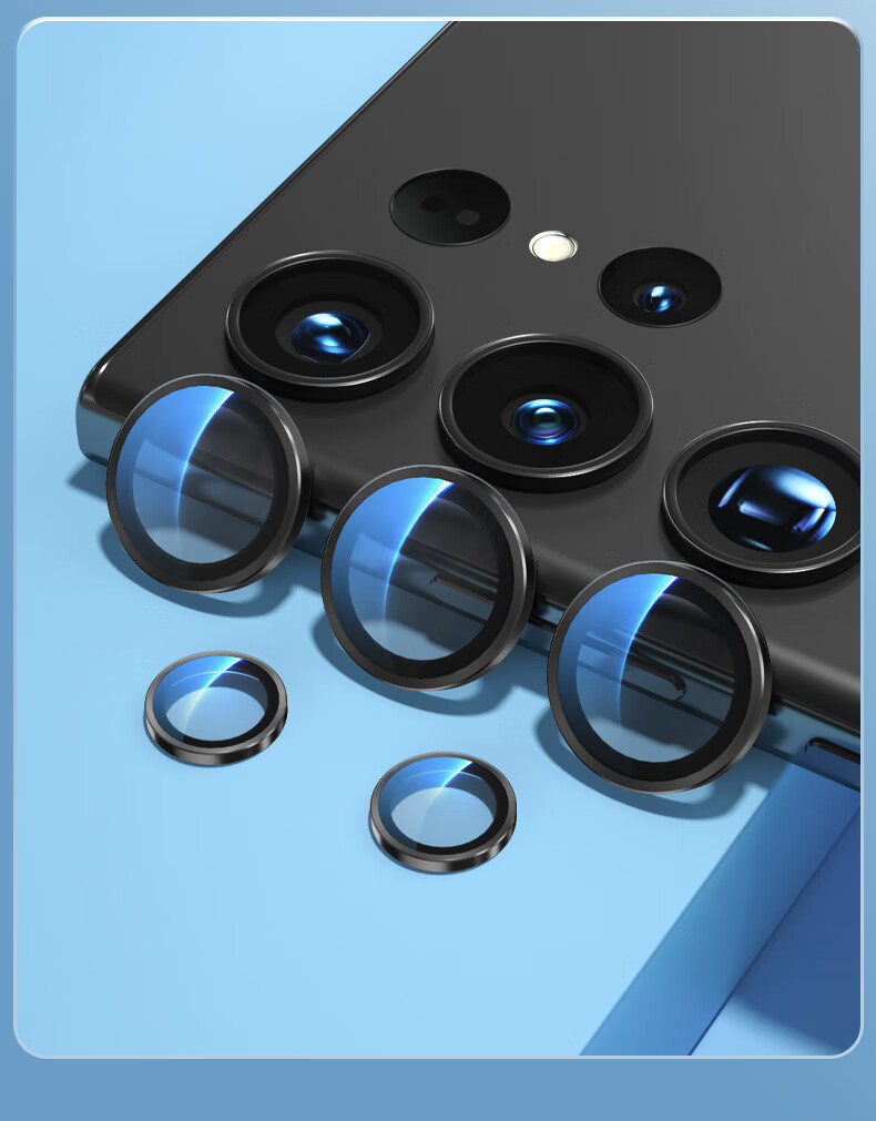BLUEO Lens Protector for Samsung S25 Ultra, High-Definition Wear-Resistant Anti-Scratch Phone S25 Ultra Rear Camera Film, Black 6