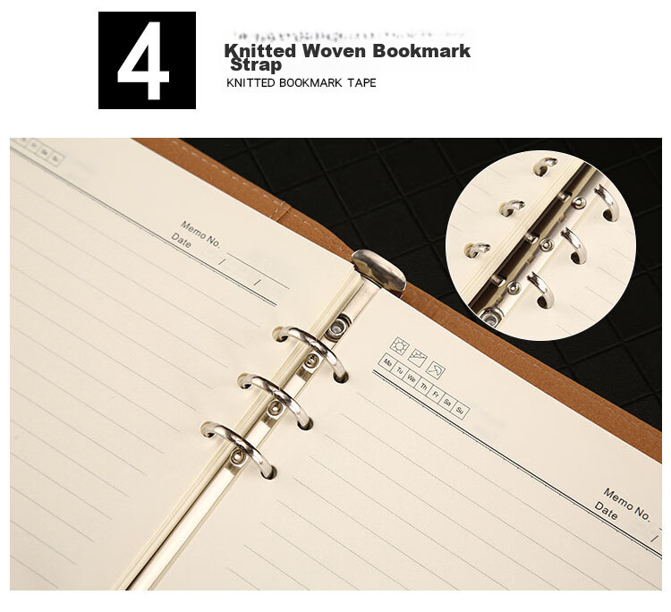 TENGXIONG Notebook A5 Detachable Ring-Bound Leather Cover B5 Loose-Leaf Notebook, Thickened Buckle Journal, Diary, Simple Office Meeting Business Record Book, Stationery Customization with Logo 9