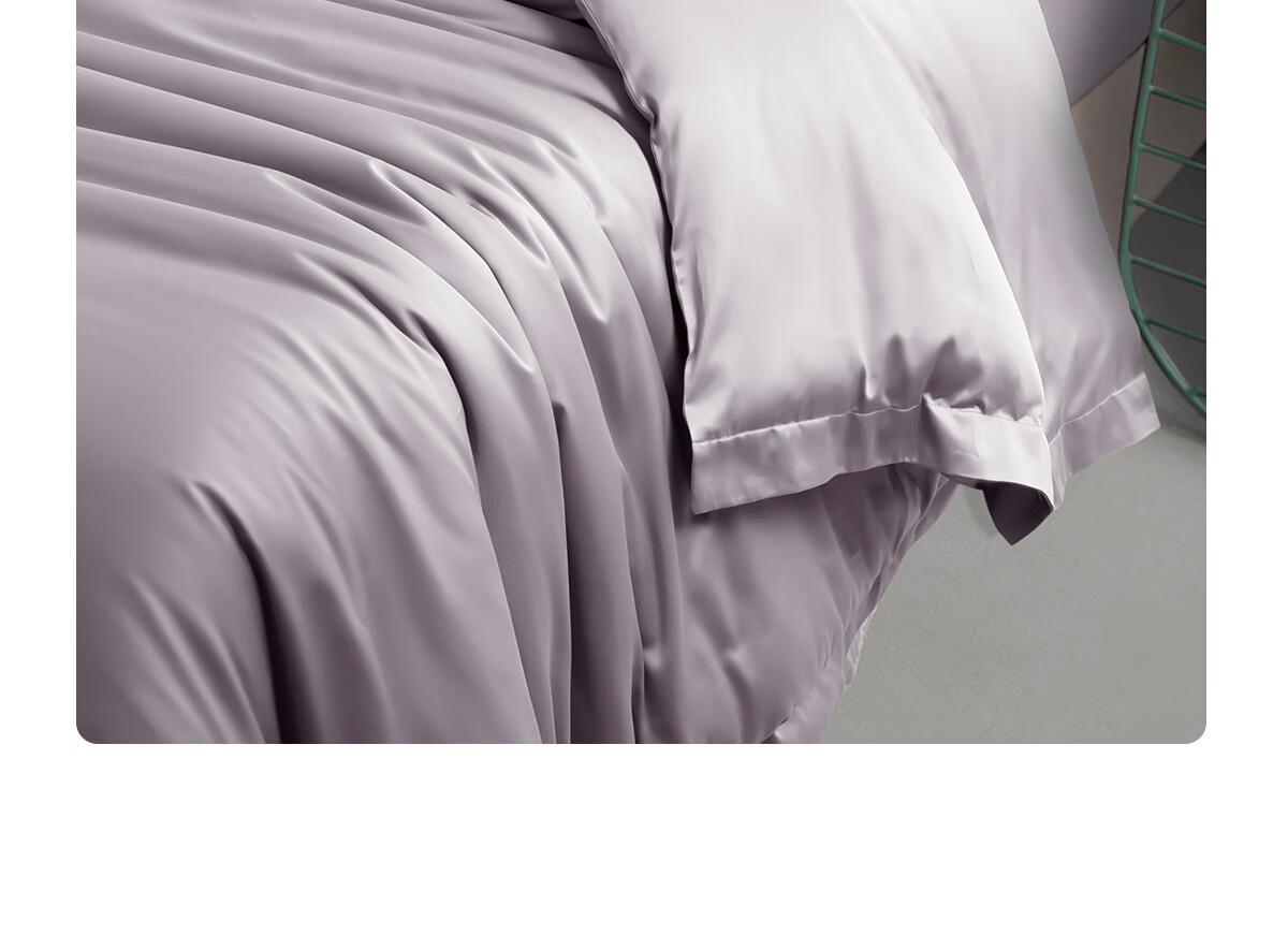 DAPUA Pure Cotton 4-Piece Bedding Set 120-Thread Count Luxury Satin Long-Staple Cotton Sheet and Duvet Cover 1.5m Scarlet Red 13
