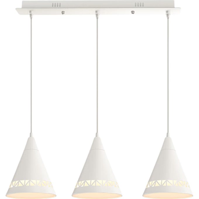 NVC NVC LED Lighting Pendant Lamp for Dining Room Bar Counter Modern Minimalist Iron Art Three-Head Chandelier White