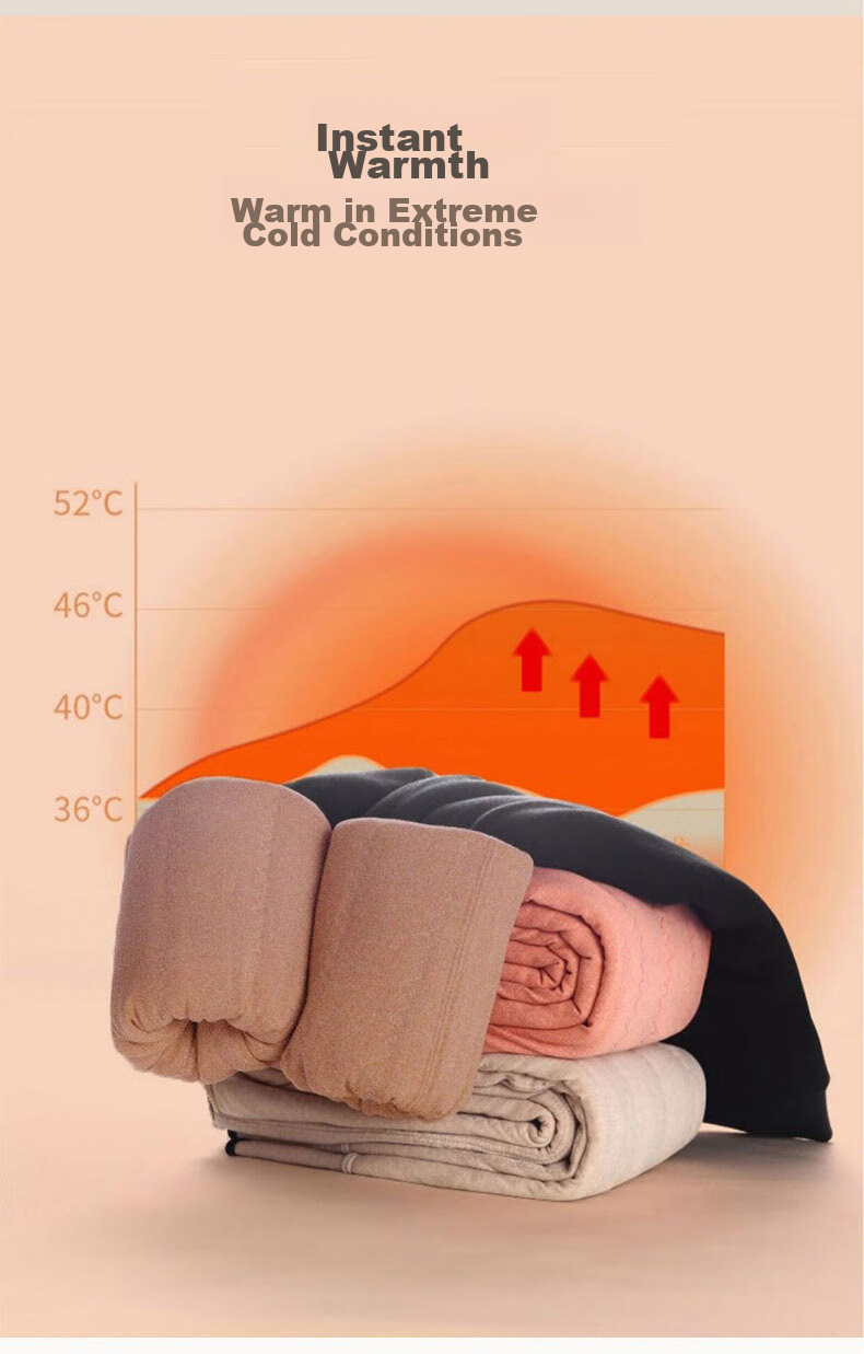 LangSha Women's Leggings, Extra Thick Wool Pants from Northeast China, Autumn And Winter Wear, Fleece-Lined, Cold-Resistant, One-Piece Thermal Pants, High-Waisted, Slimming Cotton Pants 3