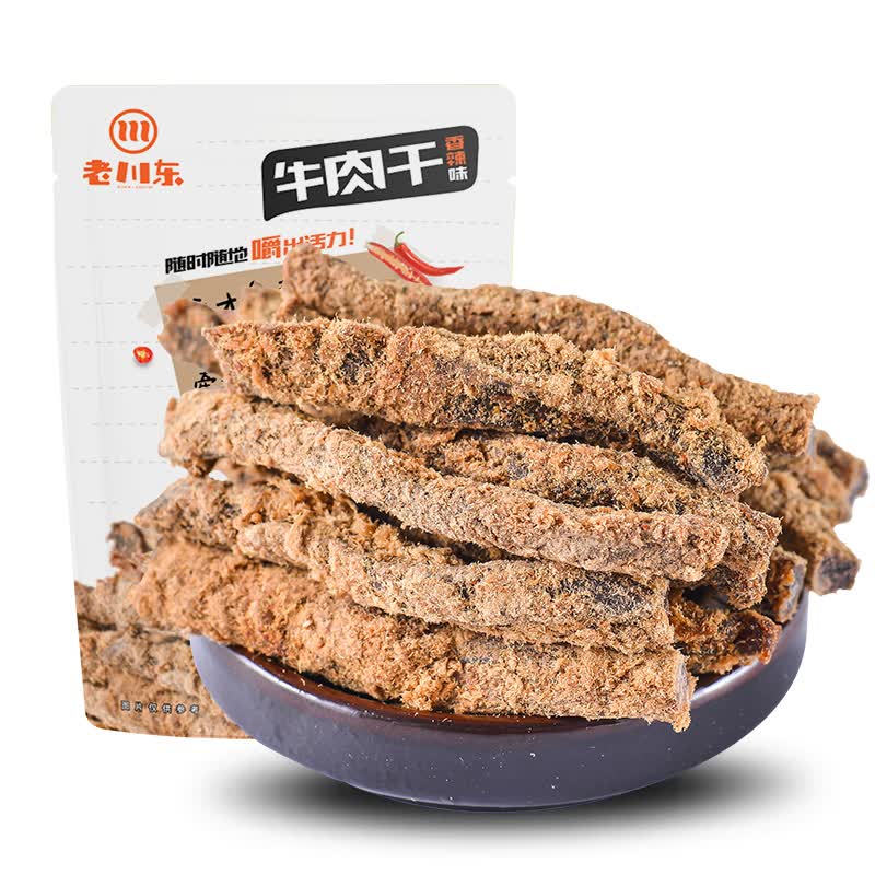 老川东 牛肉干 香辣味100g 休闲零食 肉干肉脯