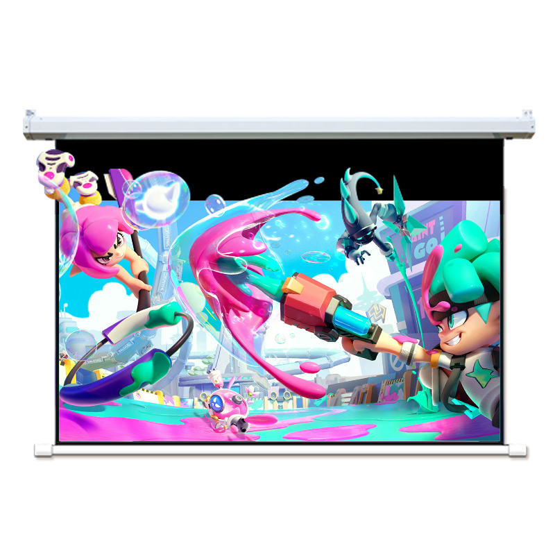 Zhiying Projector Home Screen 120 Inch 16:9 Electric White Plastic Screen Wireless Remote Control Automatic Lifting High Definition 4k Home Theater XGIMI Jmgo Xiaomi Epson BenQ