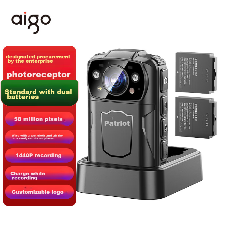 Aigo Body-Worn Camera, High-Definition Video Evidence Recording Device, Chest-Mounted Camera, Compact And Portable H6, 32GB