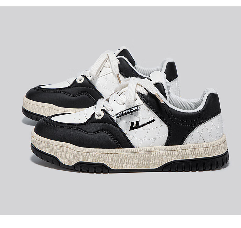 Warrior Official Women's Sneakers 2026 Spring New Thick Sole Height Increasing Soft Elastic Sports Shoes Black Beige Size 37 6