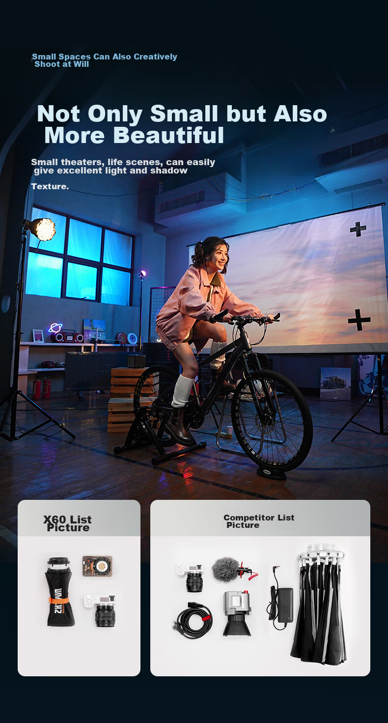 Zhiyun X60 Live Streaming Photography Light, 60W Professional Portable Fill Light, LED Phone And Camera Small Video Light, Indoor And Outdoor Shooting Constant Light, X60 Standard Configuratio 8