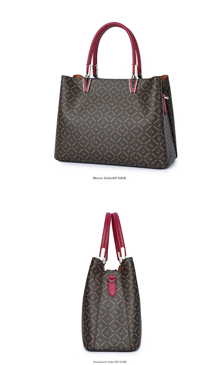 Goldlion Women's Handbag, PVC Printed Tote Bag with Handle, Birthday Gift 11