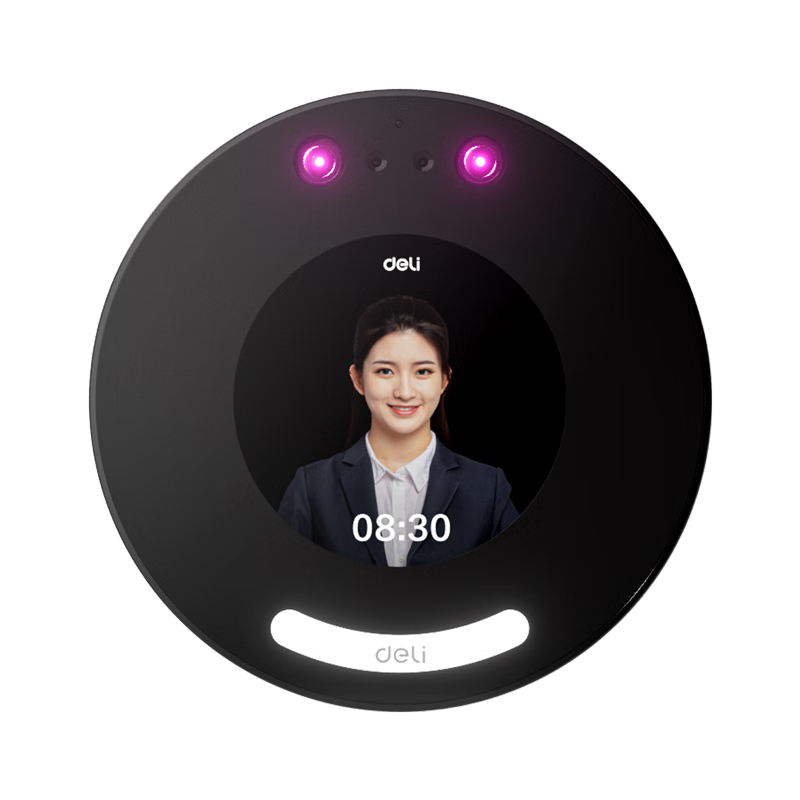 Deli Attendance Machine Facial Recognition Punch-In Device, Dynamic Face Recognition to Prevent Photo And Video Cheating, Smart Cloud WiFi Connection for Remote Online Management, D50C