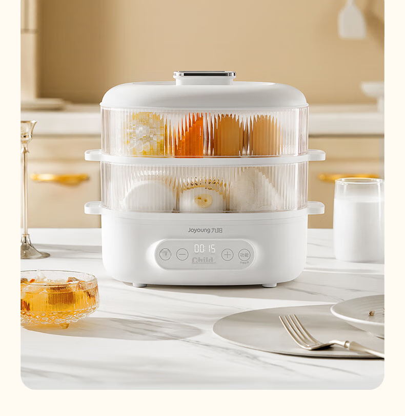 Joyoung Egg Cooker, Steamer, Hot Spring Egg Machine, Smart Timer with Auto Shut-Off, Egg Cooking Device for Soft-Boiled Eggs And Tea Eggs, Compact All-In Breakfast Steamer GE361 3