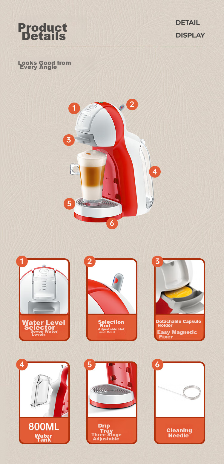 DOLCE GUSTO, Nestle's Automatic Portable Capsule Coffee Machine Mini Me, Compact And Easy to Use, Rapid Heating 12