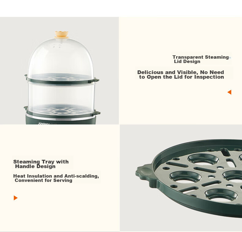 Joyoung Egg Cooker, Multifunctional Smart Steamer, One-Touch Start, Holds 7 Eggs, ZD7-GE130 12