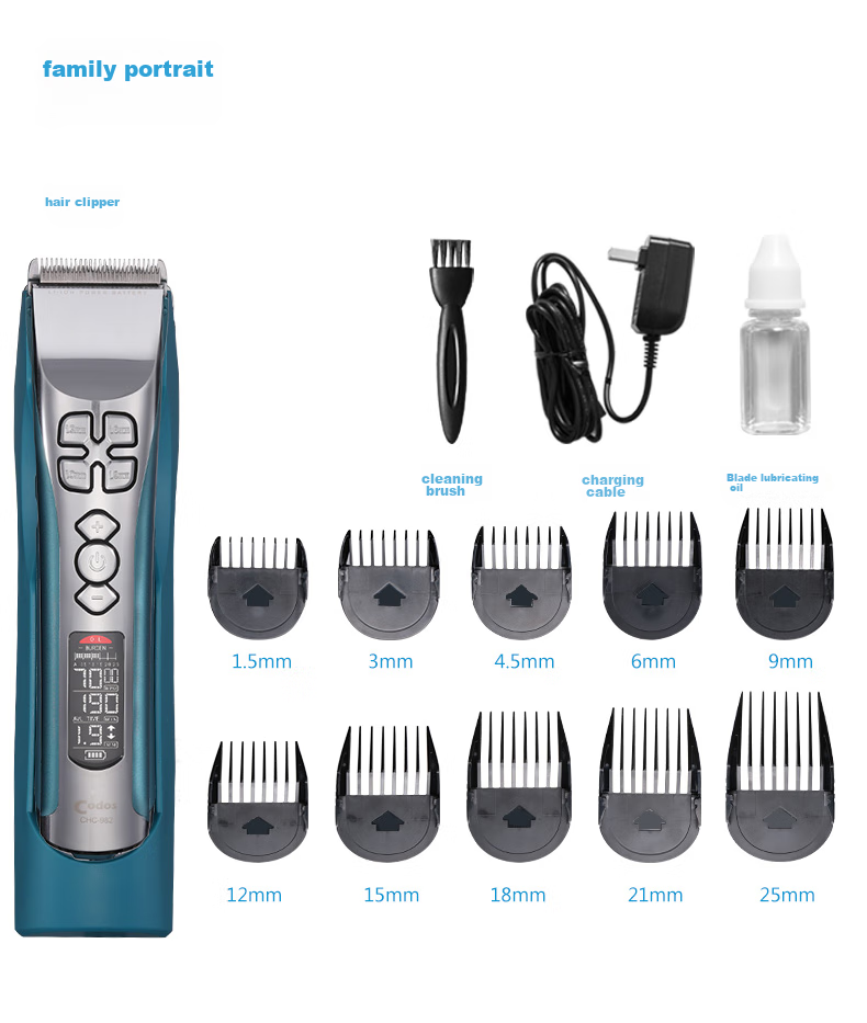 Codos 982 Sky Blue Brushless Electric Hair Clipper, Rechargeable Electric Shaver, Professional Hair Salon Tool, Graduation Gift 13