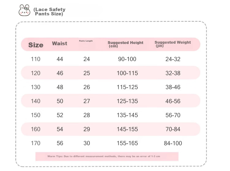 MiiOW Girls' Safety Shorts, Children's Underwear, Anti-Exposure Underpants, Little Girls' Boxer Briefs, Regular Size 110 12
