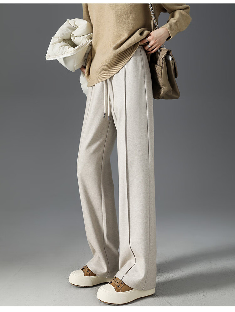 Dme [Mid-Rise Design to Make Legs Look Straight And Long] Relaxed Loose-Fitting Wide-Leg Pants, Soft And Skin-Friendly Glutinous Rice Pants 11