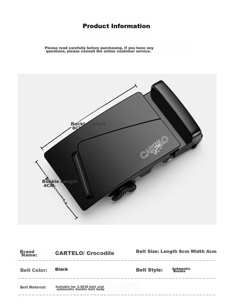 CARTELO Men's Automatic Buckle Belt Buckle, Business Accessory, Casual Simple Belt Buckle, Gift for Boyfriend 11