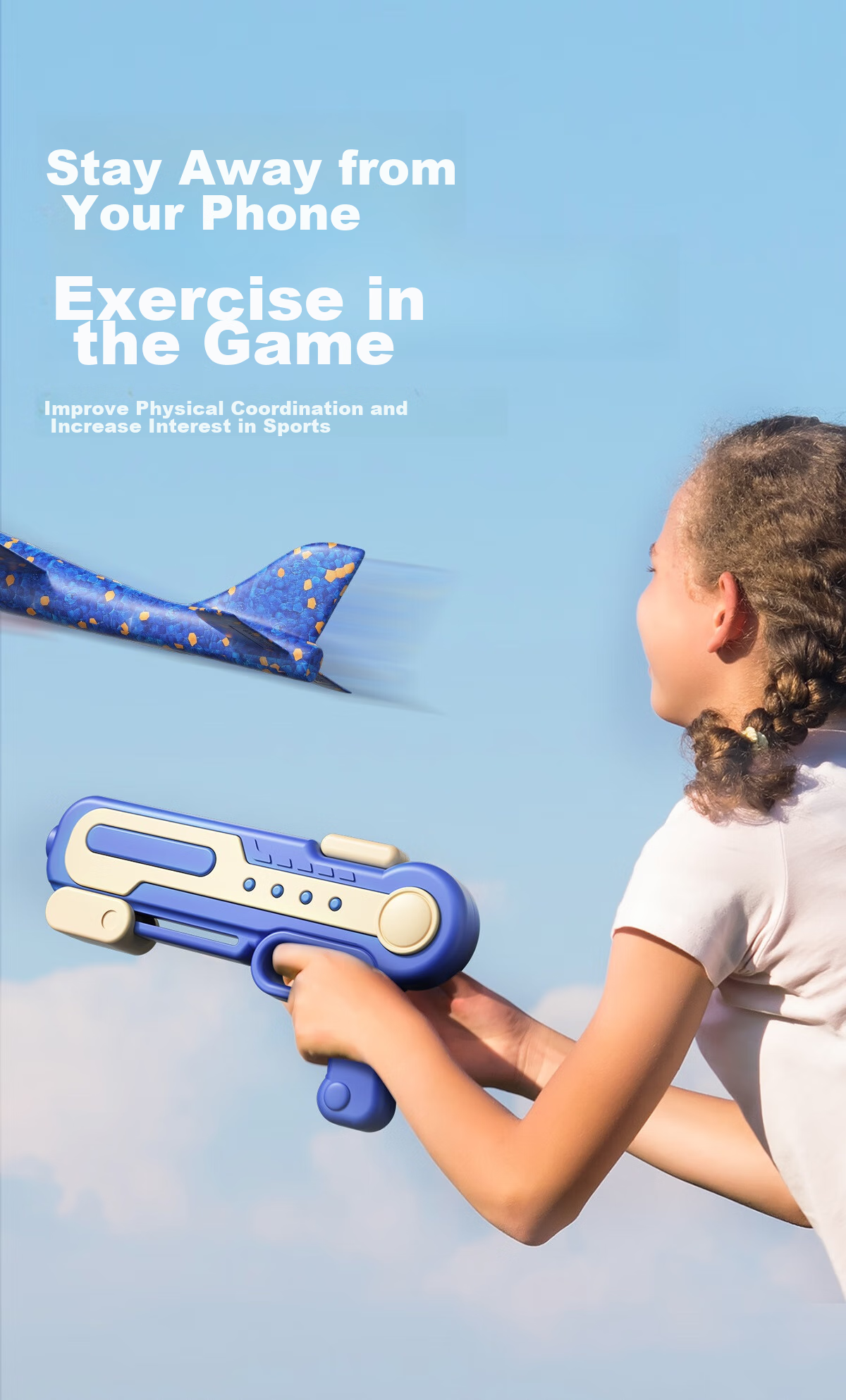 Dimoarch Airplane Toy, Foam Children's Aircraft Model, Outdoor Parent-Child Interactive Gliding And Ejection Soft Bullet Gun, Birthday Gift, Red 9