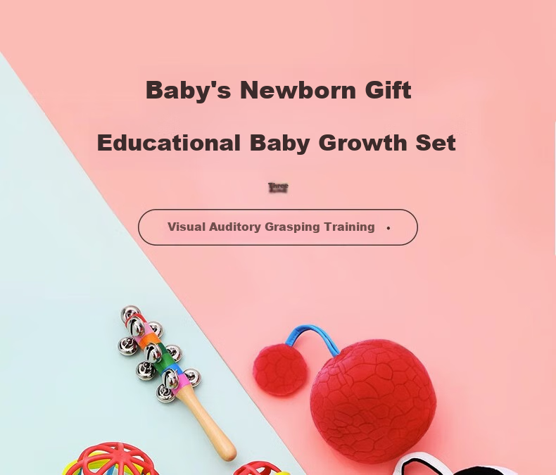 SHANGYUN Children's And Baby Toys, Newborn Toys for 0-1 Year Olds, Rattle, Small Hammer, Teether, Pacifier, Shaker Drum 1
