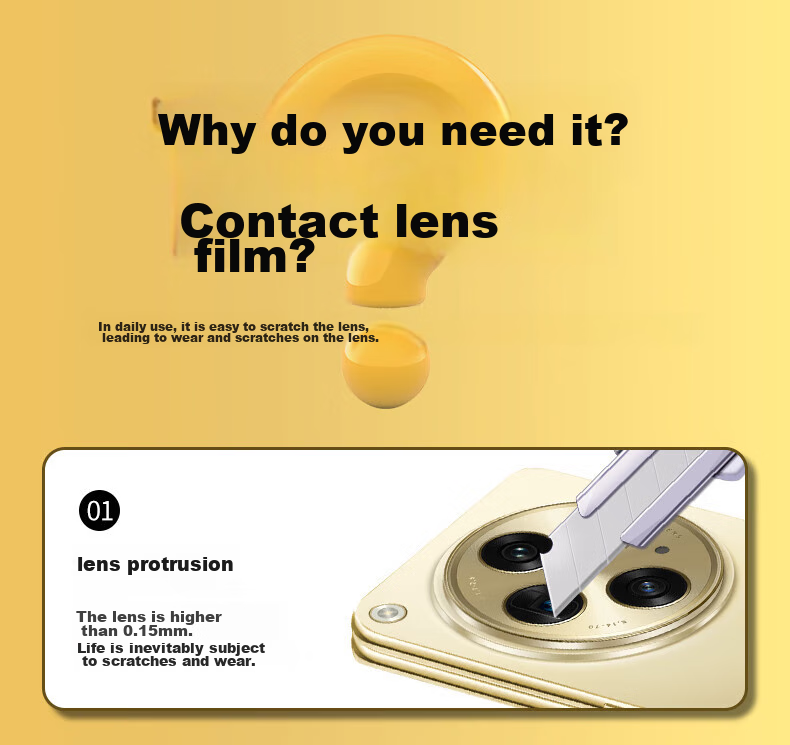 ESCASE Find N5 Rear Camera Lens Protector, High-Definition Full Glass Ultra-Thin Anti-Drop Scratch-Resistant Tempered Glass Film for OPPO Find N5 3