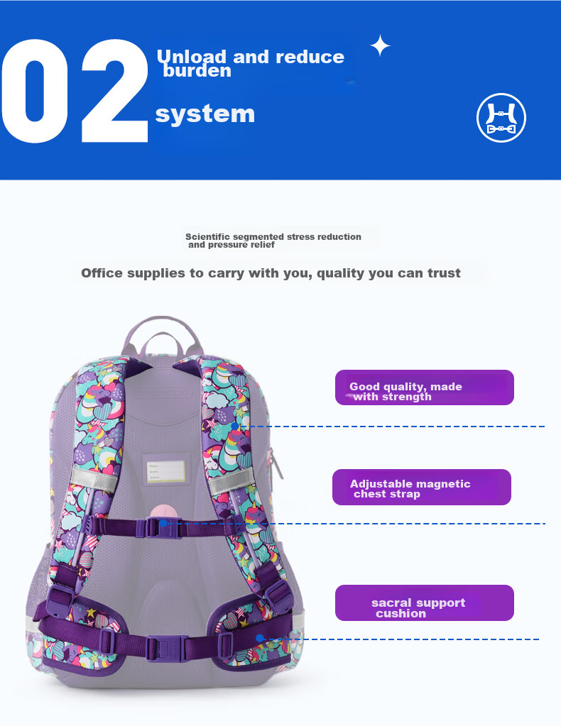 DR·KONG Backpack for Girls, Elementary School Students Grades 3-6, Children's Spine-Protecting Lightweight Large-Capacity Backpack, Convenient Shoulder Bag 9